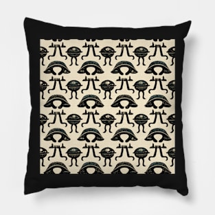 Alien hieroglyphs seamless pattern Pillow