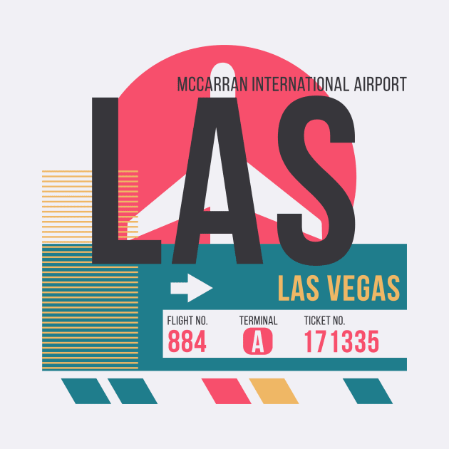 Las Vegas (LAS) Airport // Sunset Baggage Tag by Now Boarding