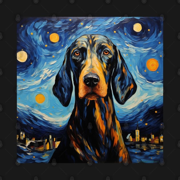 Black and Tan Coonhound Night by NatashaCuteShop