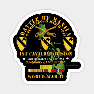 Battle for Manila - 1st Cavalry Division w PAC - PHIL SVC Magnet