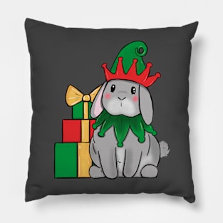 Christmas elf bunny rabbit Pillow