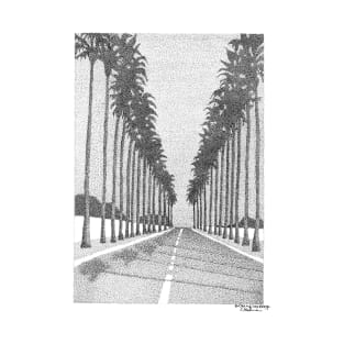 California Palm Tree Lined Coastal Road T-Shirt