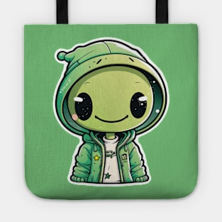 Cool Alien with a Hooded Pullover design #7 Tote