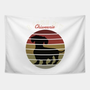 I Like My Chiweenie and Maybe 3 People Chihuahua Dachshund Retro Gift for Dog Lover Tapestry