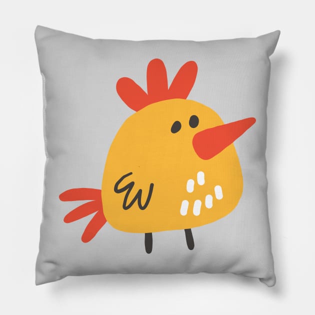Little Yellow Chicken Pillow by JunkyDotCom