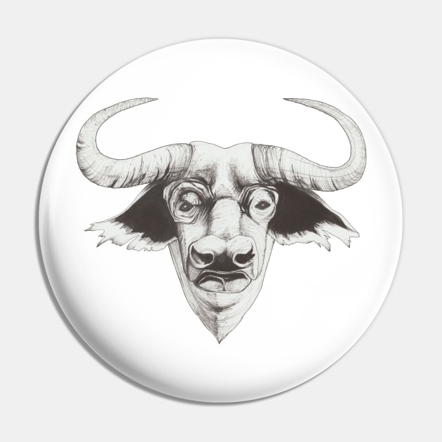 Bull's head Pin by Taisiia