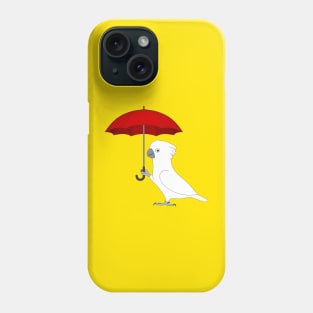 Umbrella Cockatoo With Umbrella Phone Case