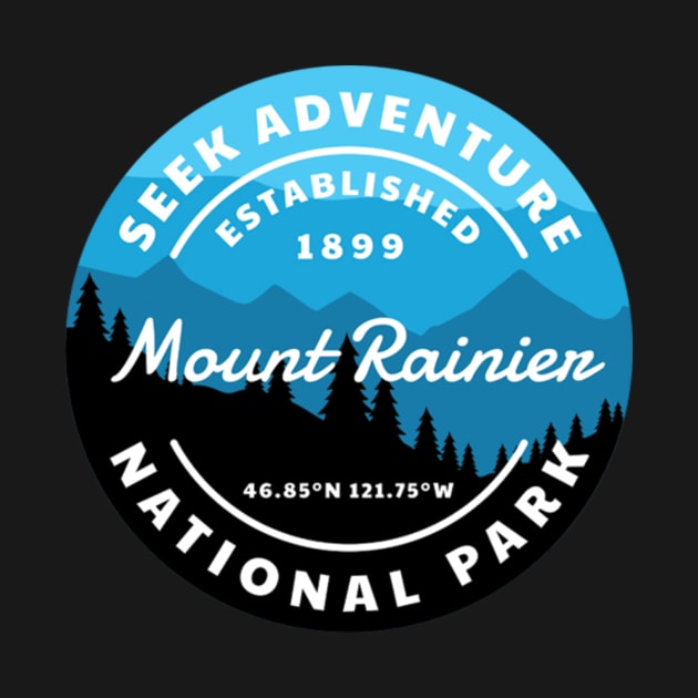 Mount Rainier National Park Retro Sticker by roamfree