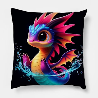 Rufie the Dragon - Swimming #45 Pillow