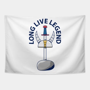 long live legend viking sword and helmet Tapestry