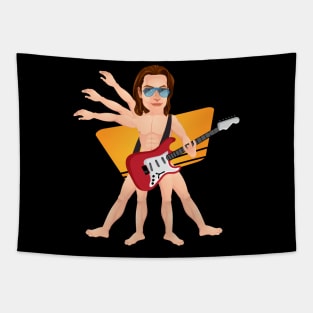 Da Vinci Vitruvian Guitar Man Tapestry