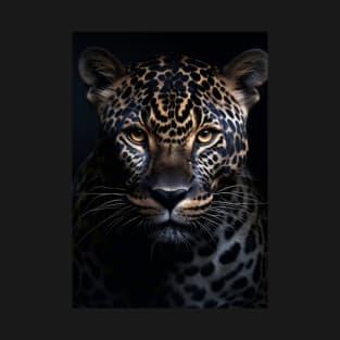 Mystical Black Leopard Gaze T-Shirt