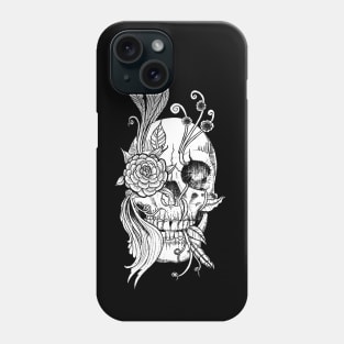 Skull and flowers Phone Case