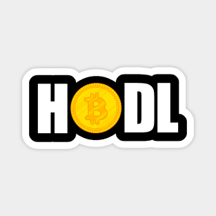 HODL Bitcoin - cryptocurrency inspired Magnet