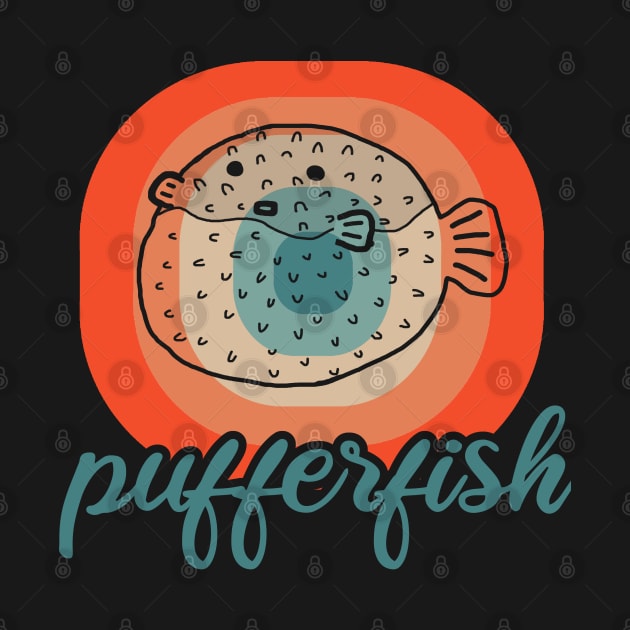 Pufferfish Design Porcupinefish Pufferfish Fan by FindYourFavouriteDesign