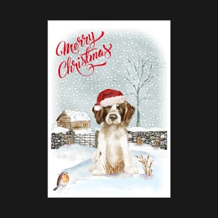 English Springer Spaniel Merry Christmas Santa Dog T-Shirt