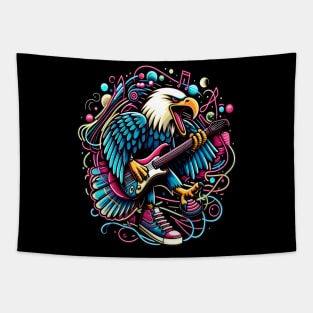 Eagle Jammin on Guitar Tapestry
