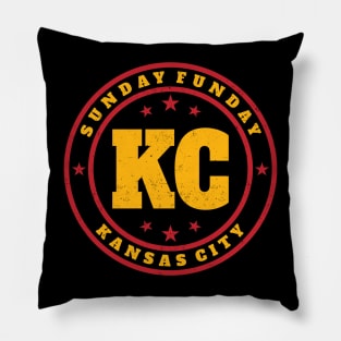 Kansas City - Sunday Funday Vintage Stamp Pillow