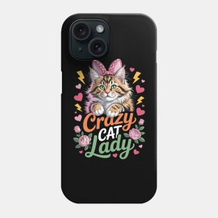 Floral Fashion British Longhair Crazy Cat Lady Mother Mommy Phone Case