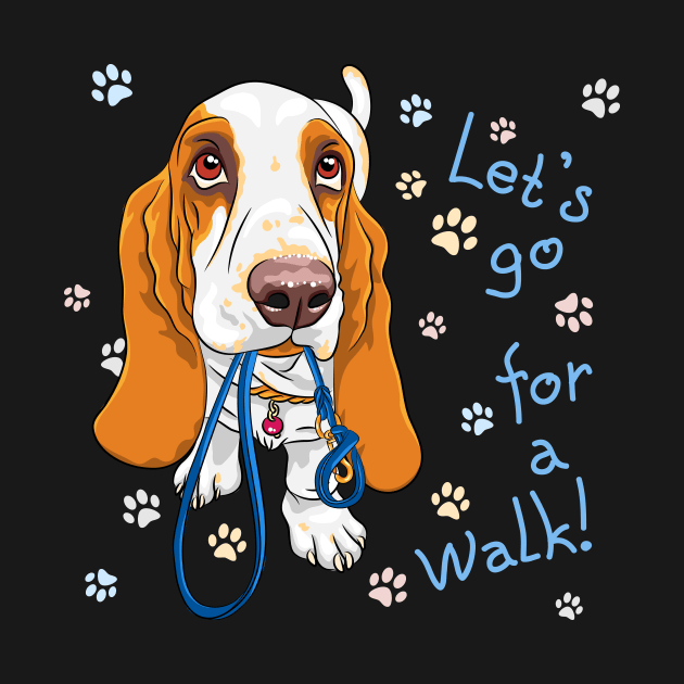 Dog Basset Hound wants to walk by kavalenkava