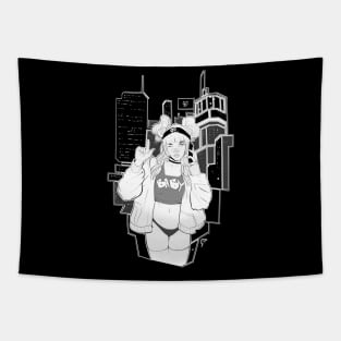 Urban girl woman city Tapestry