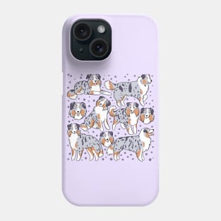 Miniature american shepherd dog illustration Phone Case