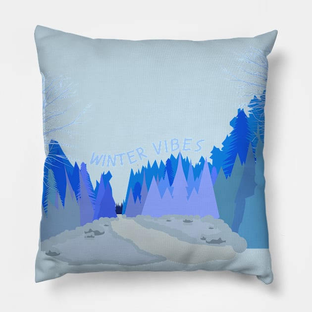 Winter Vibes Pillow by creationoverload