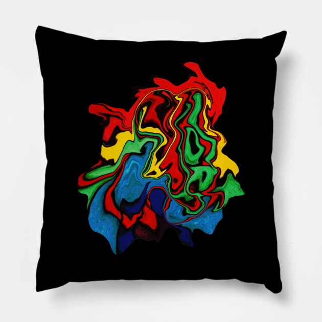 Mind melt bright colours Pillow by FlossOrFi