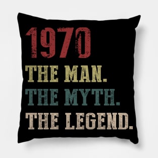 Vintage 1970 The Man The Myth The Legend Gift 50th Birthday Pillow