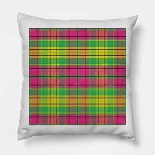 Scottish tartan, black, yellow, pink; green Pillow