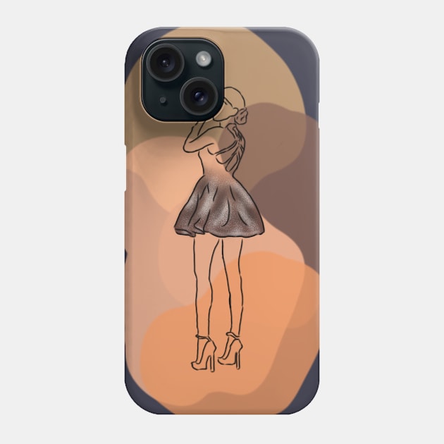 Elegant Woman Line Art Phone Case by ARTrishaa