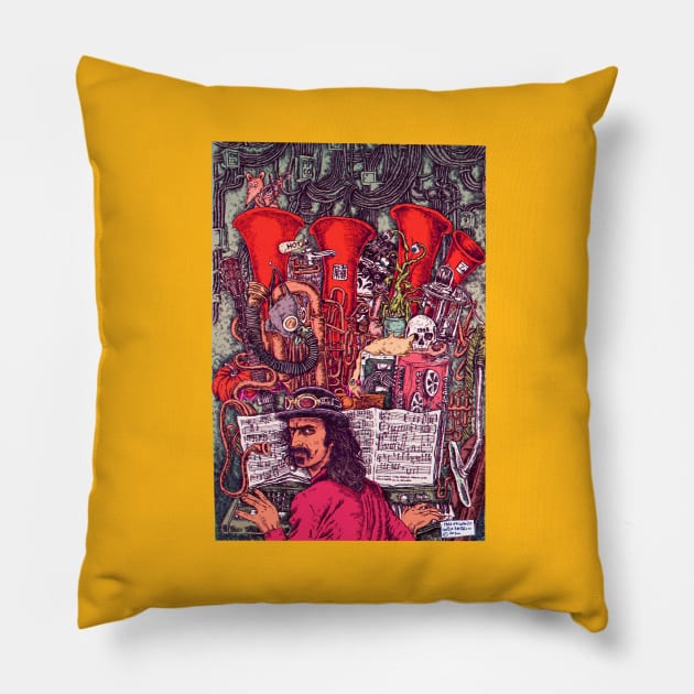 Frank Zappa N°1, by Maximiliano Lopez Barrios Pillow by Grafixo Sur