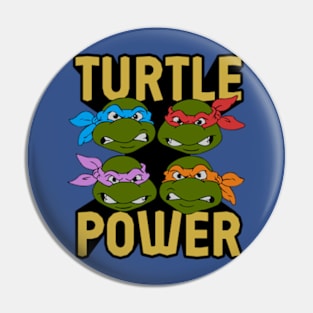 Leonardo, Donatello, Raphael and Michelangelo have The Turtle Power Pin