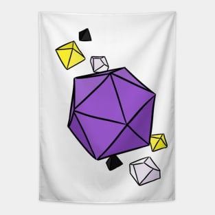 Nonbinary Pride Colors Dice Tapestry