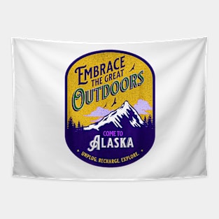 Embrace the Great Outdoors Unplug Recharge Rediscover Alaska Tapestry