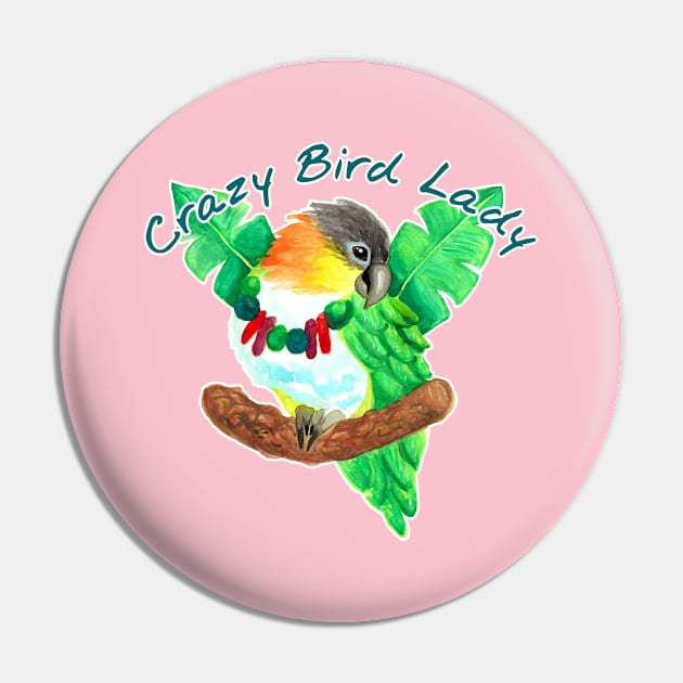 Crazy Bird Lady Pin by IvyLilyArt