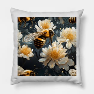 Honeycomb and Bee Pattern 3 Pillow