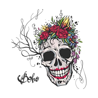 Boho skull flower T-Shirt