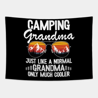 Camping Grandma Just Like A Normal Grandpa Only Much Cooler Funny Camping Tapestry