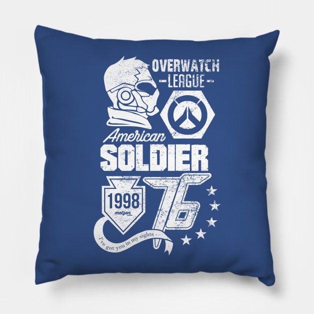 Soldier 76 Pillow by warningpoodle