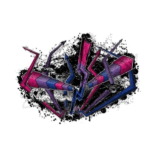 Grunge Graffiti Bisexual Lightning and Arrows T-Shirt