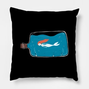 Little mermaid in a bottle Pillow