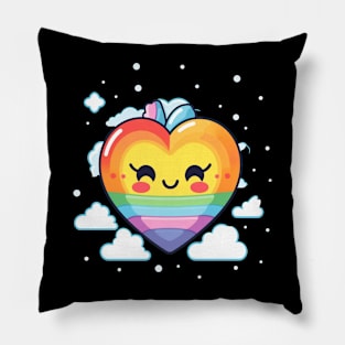 Pride Rainbow Kawaii Heart Pillow