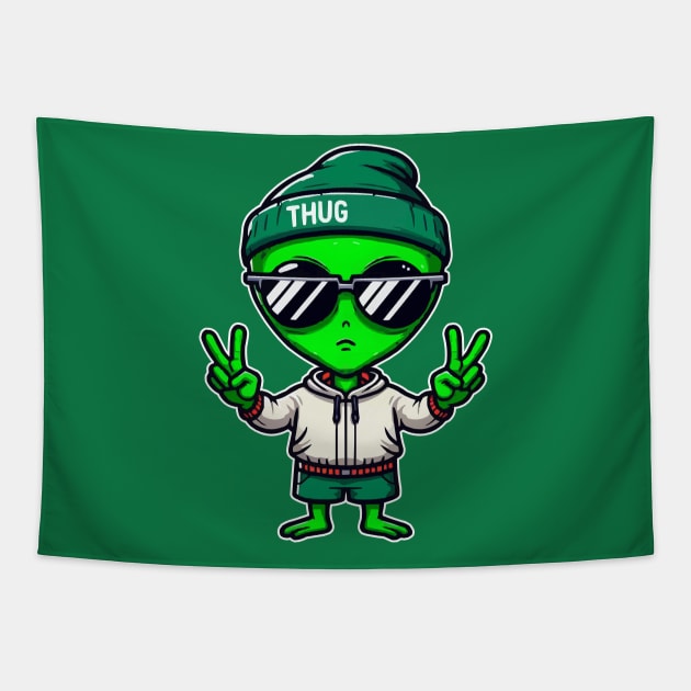 Thug Alien Life Tapestry by fikriamrullah