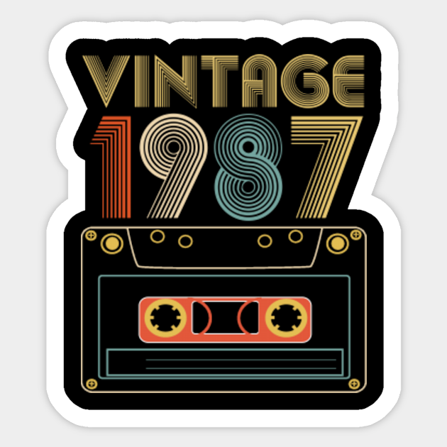 vintage 1987 - Vintage 1987 - Sticker | TeePublic