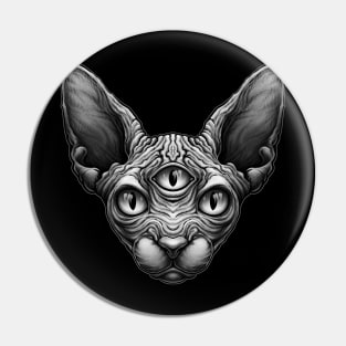 Three Eyed Egyptian Sphynx cat Pin
