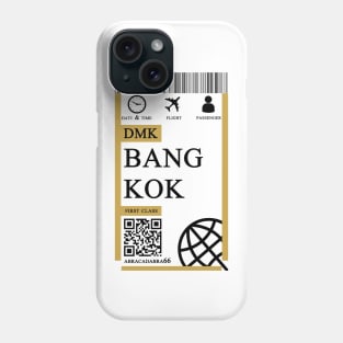 Bangkok flight ticket boarding pass simple Phone Case