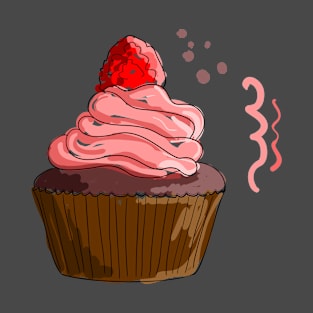 Cupcake with cream and raspberry on top T-Shirt