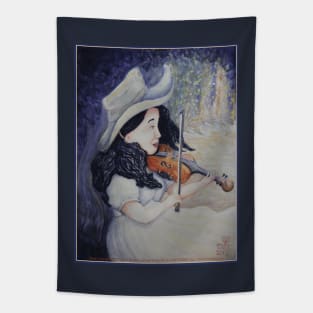 Woman's Autumnal Twilight Serenade Tapestry