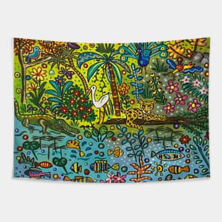 Crazy Jungle Doodle Tapestry